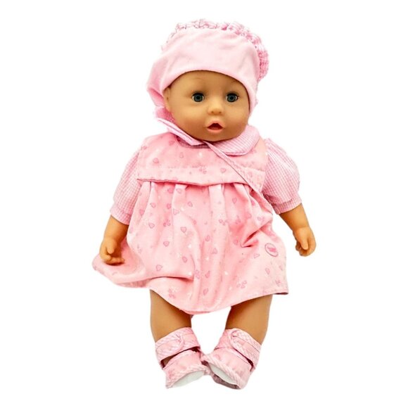 Bayer Reborn Doll Vintage Doll 17 inch Soft Body Pink Clothing - Picture 1 of 15